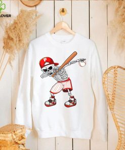 Dabbing Skeleton Baseball Funny Skull Halloween Costume T Shirt