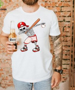 Dabbing Skeleton Baseball Funny Skull Halloween Costume T Shirt