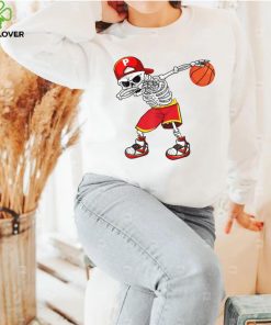 Dabbing Skeleton basketball Funny Skull Halloween Costume T Shirt