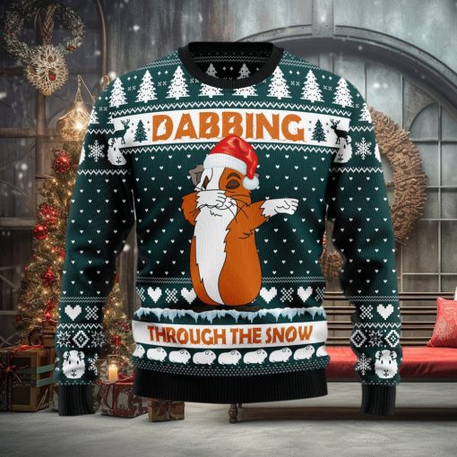 Dabbing Through The Snow Guinea Pig Ugly Christmas Sweater Gift Men Women