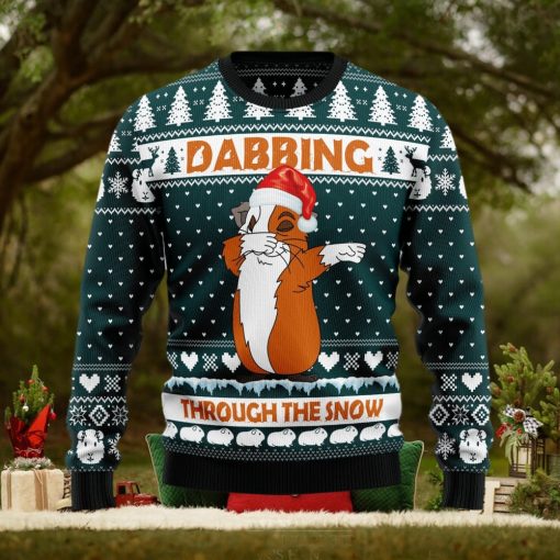 Dabbing Through The Snow Guinea Pig Ugly Christmas Sweater Gift Men Women