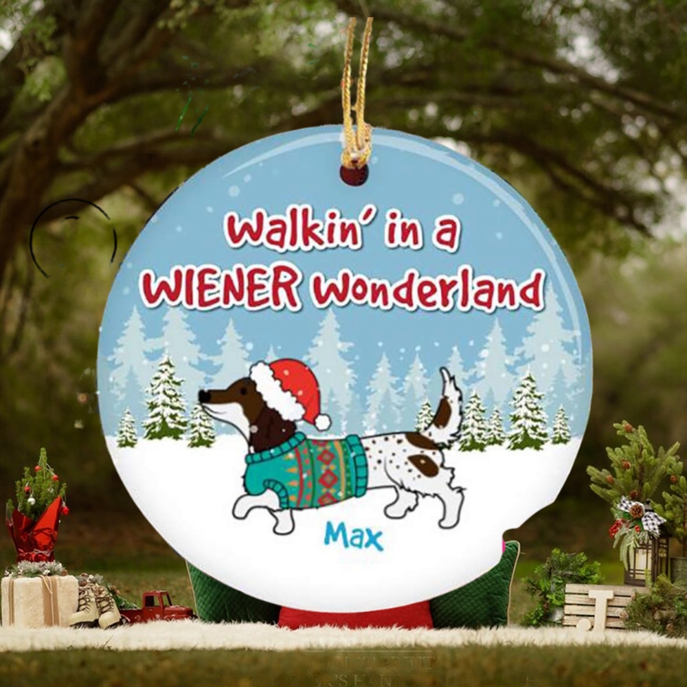 Dachshund Christmas Walkin’ in a Wiener Wonderland Custom Name 2023 Holiday Gifts For Dog Lovers Christmas Decorations Ornament Dachshund Christmas Walkin’ in a Wiener Wonderland Custom Name 2023 Holiday Gifts For Dog Lovers Christmas Decorations Ornament