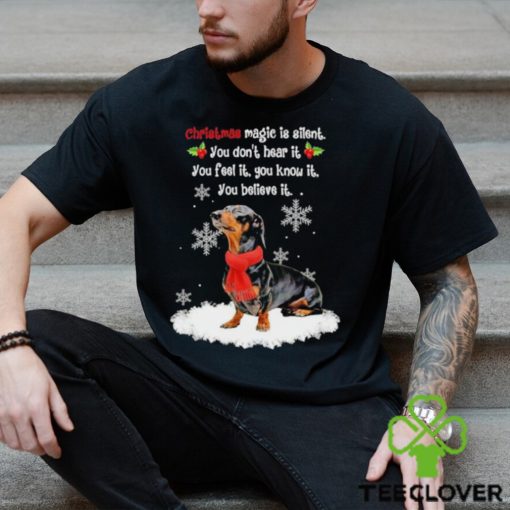 Dachshund Christmas magic is silent you don’t hear it you feel it you know it hoodie, sweater, longsleeve, shirt v-neck, t-shirt