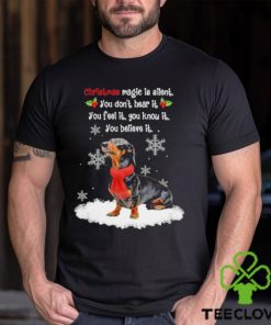 Dachshund Christmas magic is silent you don’t hear it you feel it you know it hoodie, sweater, longsleeve, shirt v-neck, t-shirt