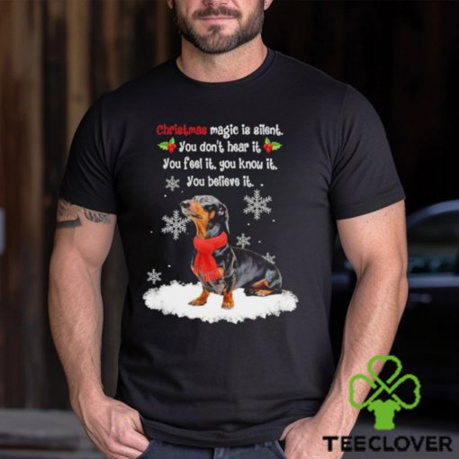 Dachshund Christmas magic is silent you don’t hear it you feel it you know it hoodie, sweater, longsleeve, shirt v-neck, t-shirt