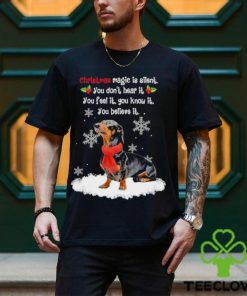 Dachshund Christmas magic is silent you don’t hear it you feel it you know it hoodie, sweater, longsleeve, shirt v-neck, t-shirt