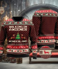 Dachshund Dog Walking In A Wiener Wonderland Ugly Christmas Sweater Funny Gift For Men And Women Family Holidays