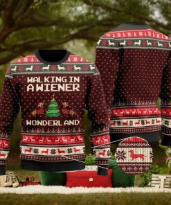 Dachshund Dog Walking In A Wiener Wonderland Ugly Christmas Sweater Funny Gift For Men And Women Family Holidays