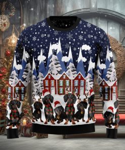 Dachshund Fireplace Ugly Christmas Sweater Gift Men Women