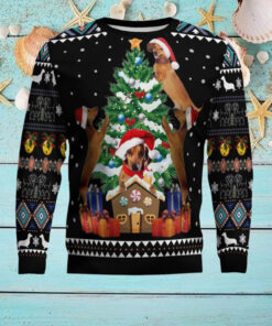 Dachshund Group Christmas Tree Ugly Christmas Sweater