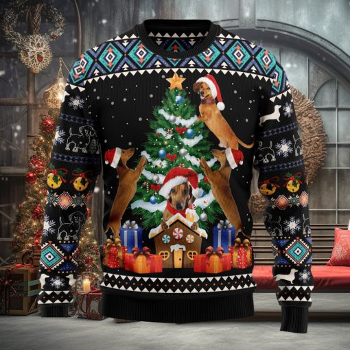Dachshund Group Tree Ugly Christmas Sweater Thankgiving Gift Men Women