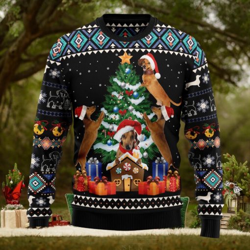 Dachshund Group Tree Ugly Christmas Sweater Thankgiving Gift Men Women