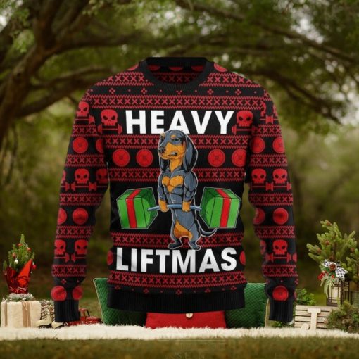 Dachshund Heavy Liftmas Ugly Sweater For Christmas