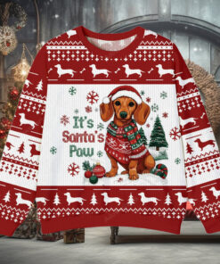 Dachshund It's Santa's Paw Christmas Ugly Sweater