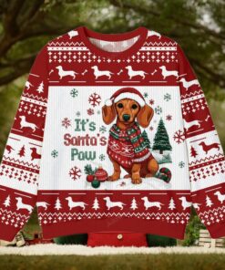 Dachshund It's Santa's Paw Christmas Ugly Sweater
