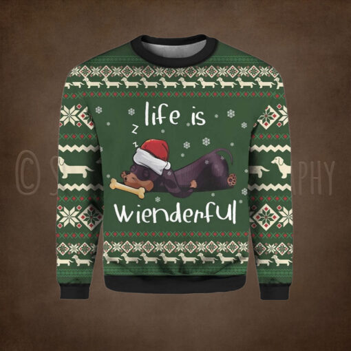 Dachshund Life Is Wienderful Ugly Christmas Sweater