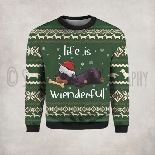 Dachshund Life Is Wienderful Ugly Christmas Sweater