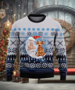 Dachshund Love Santa Moon Ugly Christmas Sweater Gift Men Women