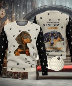 Dachshund Loves Me 3D All Over Shirts 3D Ugly Sweater Christmas Gift Sweater