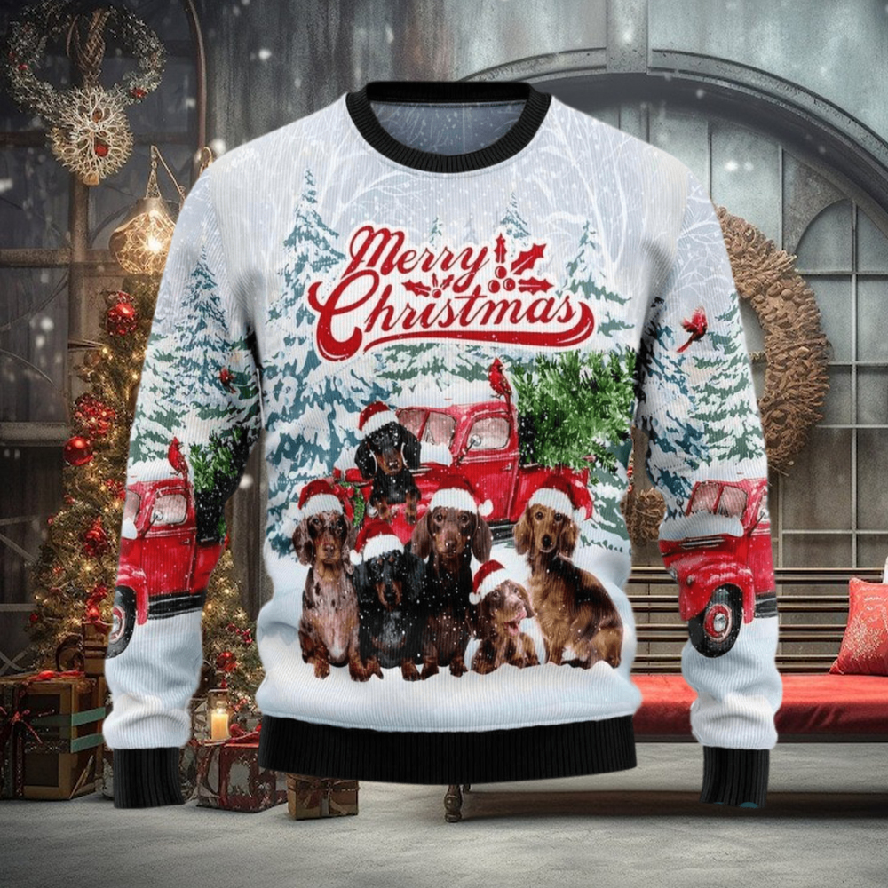 Los Angeles Rams Dog Family Holiday Ugly Sweater, Size: M