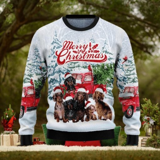 Dachshund Merry Ugly Sweater For Christmas