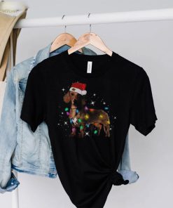 Dachshund Santa Christmas Light shirt