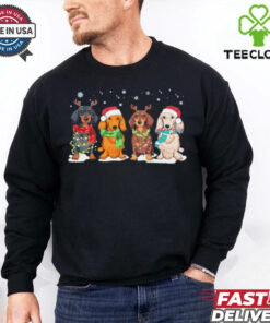 Dachshund Santa Christmas light dog lovers shirt 3 Dachshund Santa Christmas light dog lovers shirt