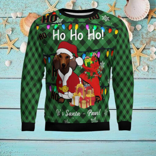 Dachshund Santa Paw Ugly Christmas Sweater