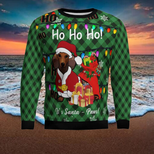 Dachshund Santa Paw Ugly Christmas Sweater