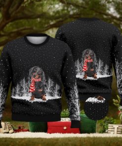 Dachshund Snowy Black Full Print For Dog Lovers 3D Ugly Sweater Christmas Gift Sweater