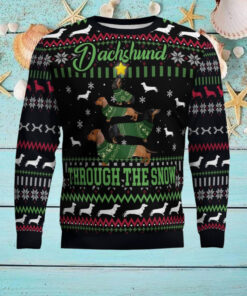 Dachshund Through Snow Christmas Ugly Christmas Sweater