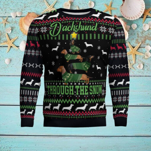 Dachshund Through Snow Christmas Ugly Christmas Sweater