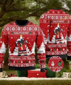 Dachshund Through The Snow Dabbing Ugly Christmas Sweater