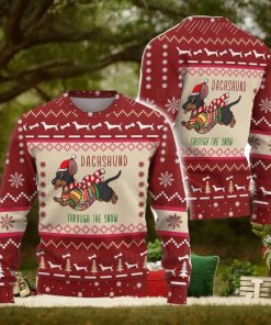 Dachshund Through The Snow Ugly Christmas Sweater Men And Women Christmas Gift Sweater