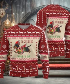 Dachshund Through The Snow Ugly Christmas Sweater Men And Women Christmas Gift Sweater