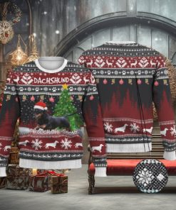 Dachshund Through The Snow Ugly Sweater For Christmas