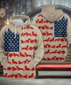 Dachshund Usa Flag 3D Printed Hoodie