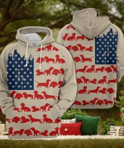 Dachshund Usa Flag 3D Printed Hoodie