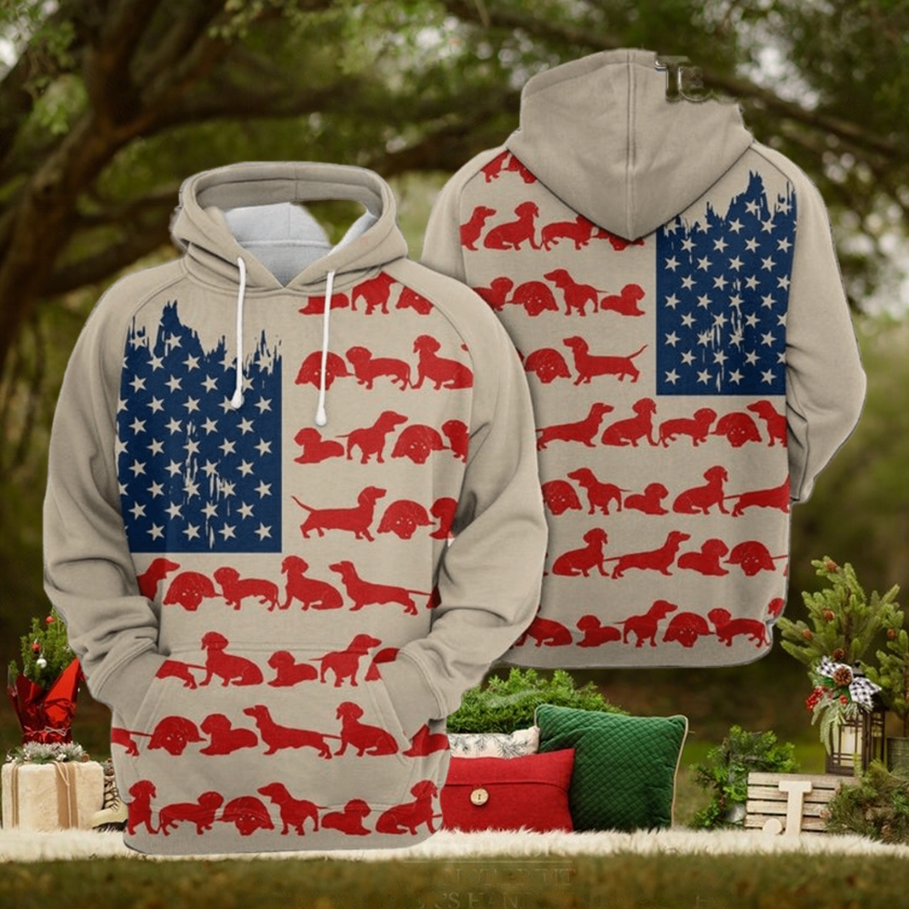 Dachshund Usa Flag 3D Printed Hoodie Dachshund Usa Flag 3D Printed Hoodie