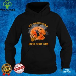 Dachshund Witch Rides Shot Gun Happy Halloween T Shirt