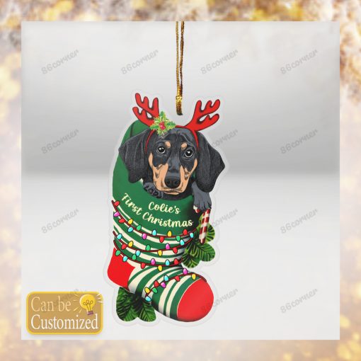 Dachshund in Christmas Stocking ornament