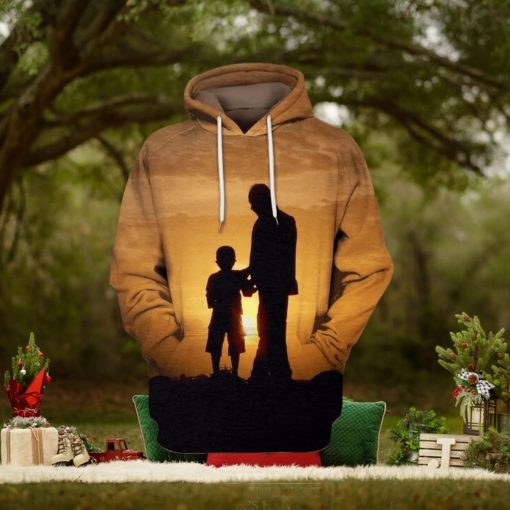 Dad And Sun In Sunset 3d All Over Print Hoodie