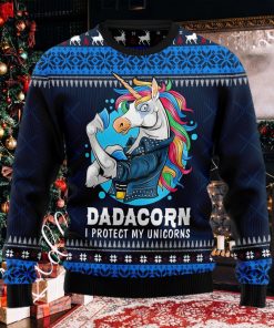 Dadacorn Protector Of My Unicorns Lover Ugly Christmas Sweater