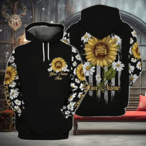 Daisy And Sun Flower Custom Name 3d All Over Print Hoodie