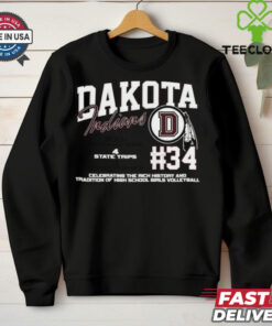 Dakota Indians #34 Celebrating The Rich History And Tradition Of High School Girls Volleyball Shirt