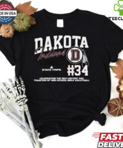 Dakota Indians #34 Celebrating The Rich History And Tradition Of High School Girls Volleyball Shirt