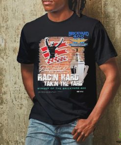 Dale Earnhardt Racing Hard Takin The Yard Checkered Flag Sports 1995 Goodwrench Brickyard 400 Winner Signature Shirt