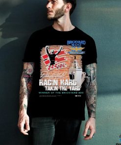 Dale Earnhardt Racing Hard Takin The Yard Checkered Flag Sports 1995 Goodwrench Brickyard 400 Winner Signature Shirt