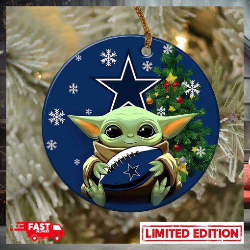 Dallas Cowboy Baby Yoda NFL 2023 Christmas Tree Decorations Ornament