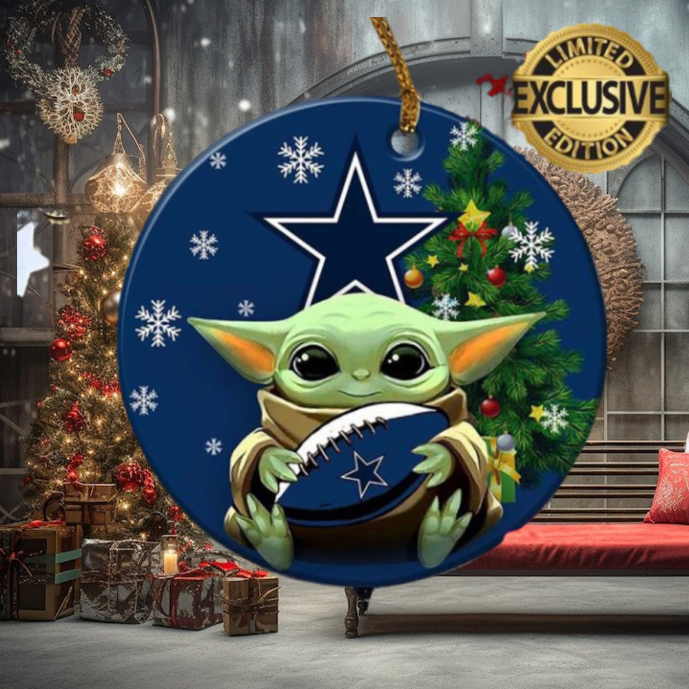 Dallas Cowboy Baby Yoda NFL Personalized Christmas Decorations Ceramic Ornament Dallas Cowboy Baby Yoda NFL Personalized Christmas Decorations Ceramic Ornament
